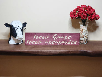 Heartfelt wooden housewarming gift with rustic farmhouse charm.
