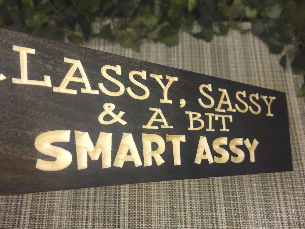 Humorous classy sassy sign for office or living room decor