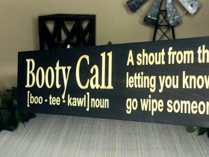 Humorous wooden bathroom sign perfect for parents with toddlers or potty-training households.
