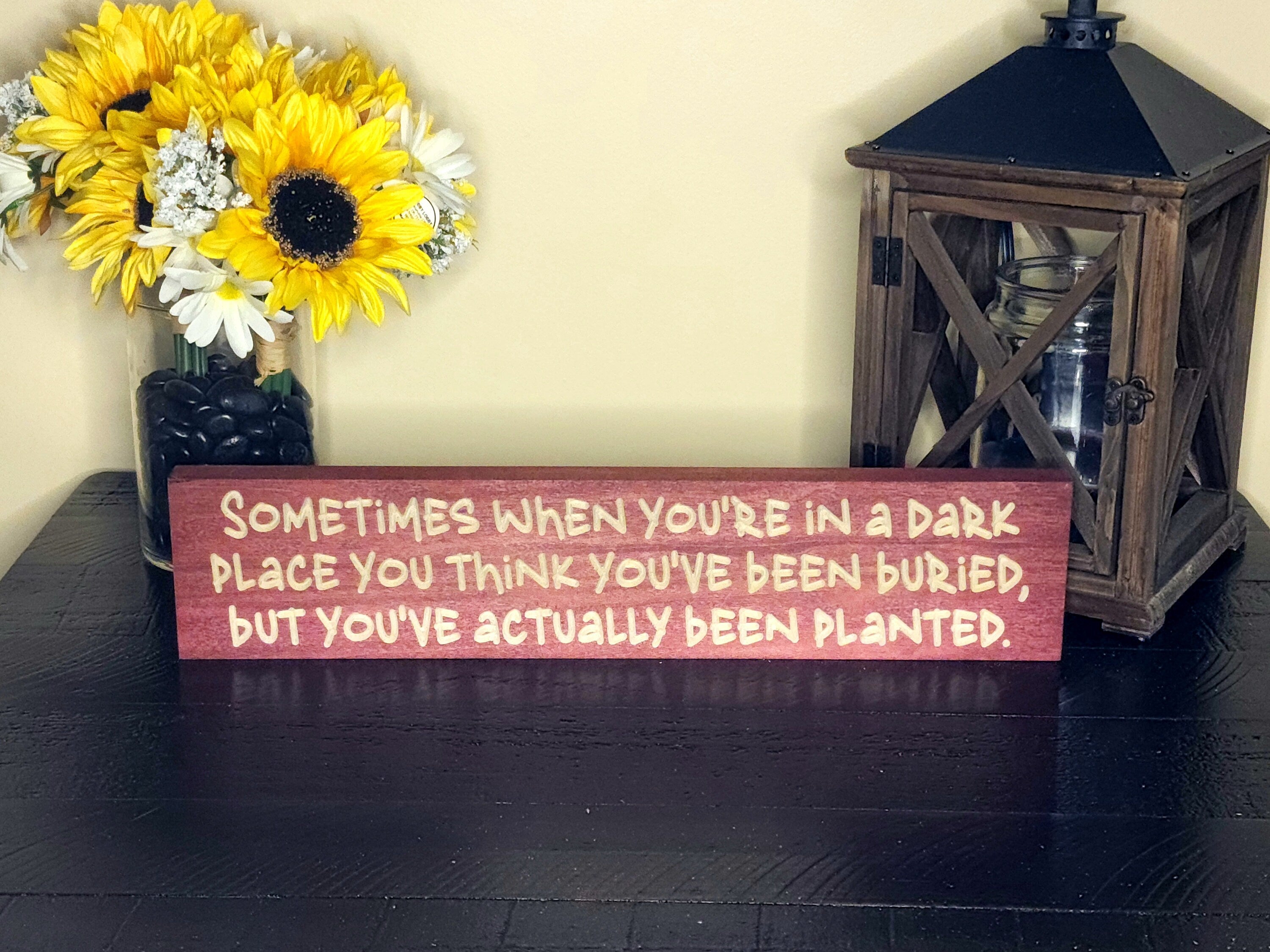 Sometimes when you're in a dark place wooden sign farmhouse décor