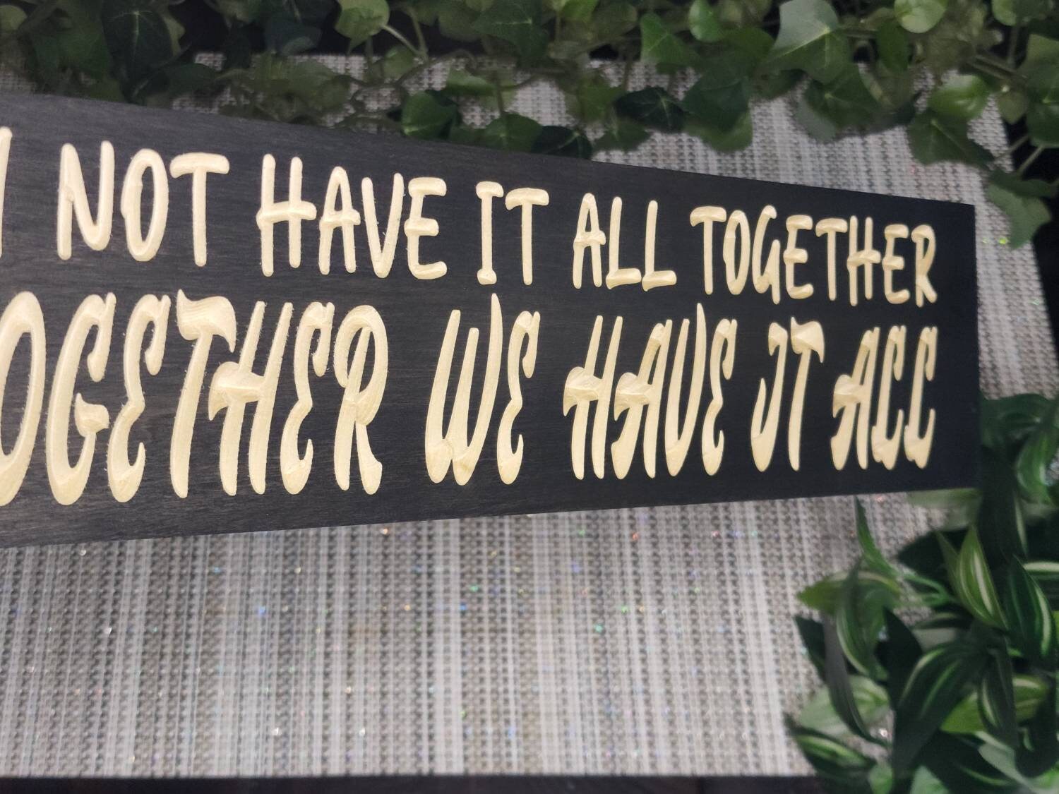 Inspirational relationship sign for couple support and love wall art