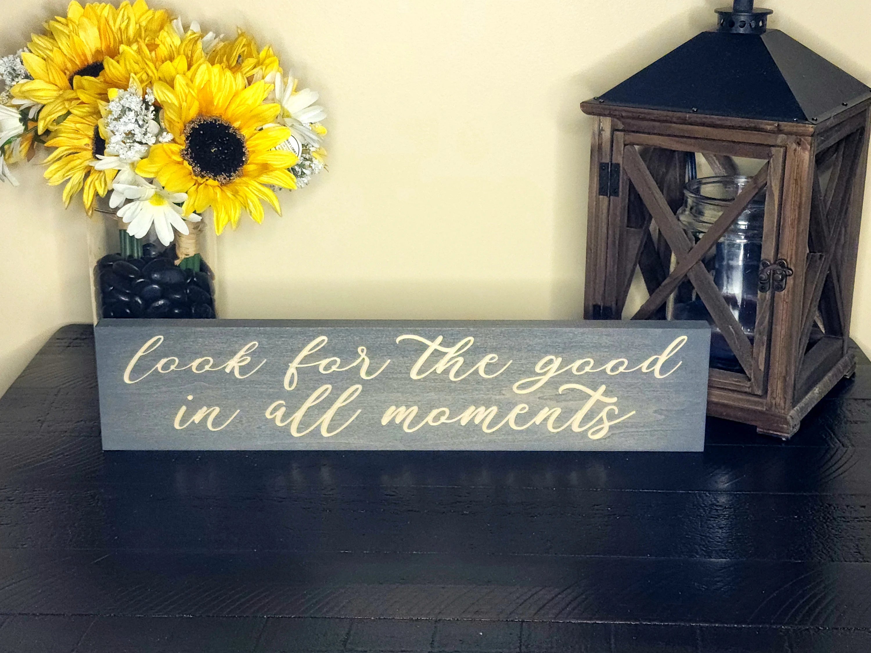 Mindfulness home decor, inspirational sign, uplifting quote decor, daily affirmation sign.
