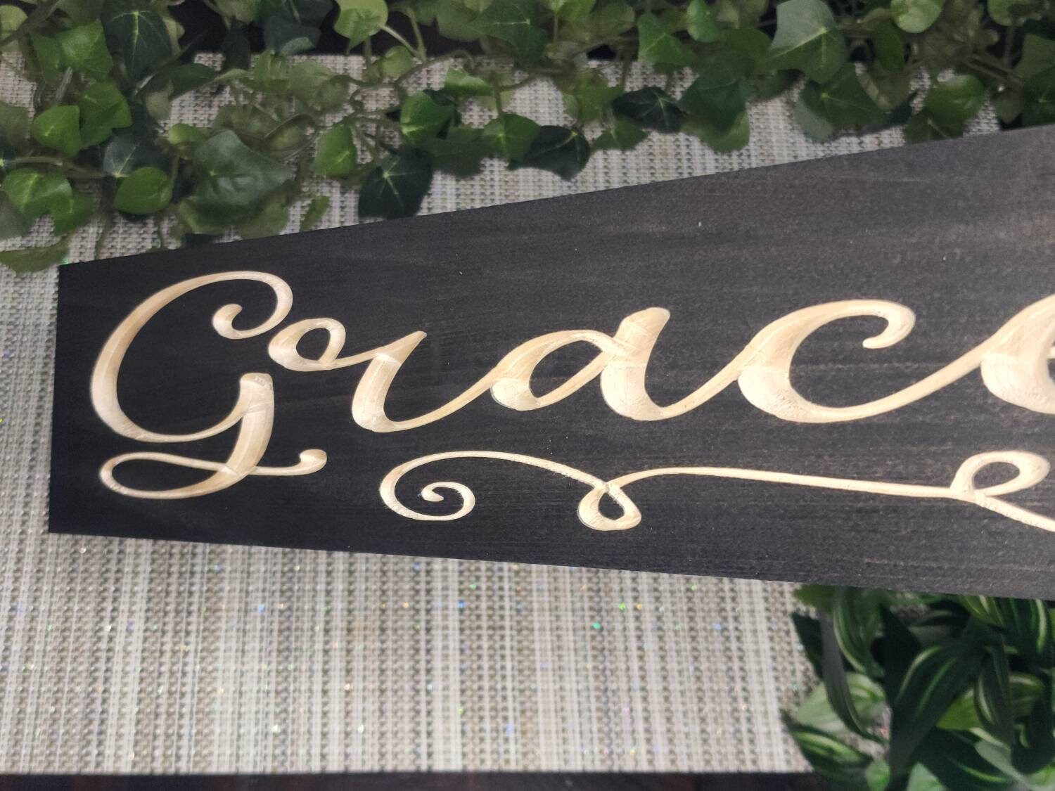 Minimalist grace sign, faith decor, wooden inspirational sign for home
