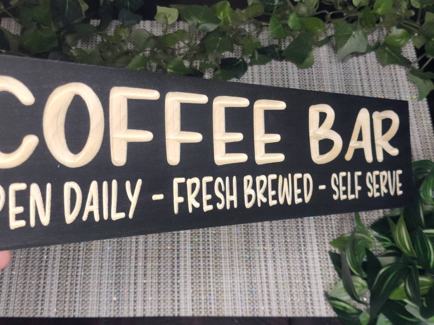 Modern coffee bar decoration, kitchen coffee nook sign, decorative coffee sign for coffee lovers
