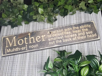 Mom kitchen sign, sentimental mom gift, funny wood sign for mom, witty mother plaque.
