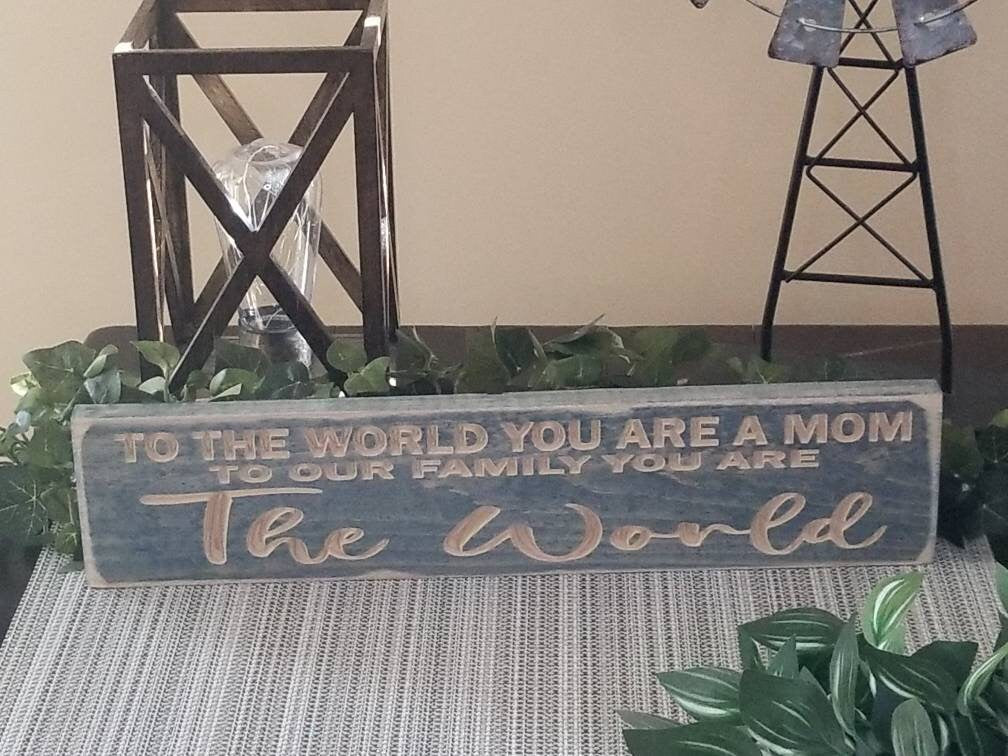 Mother day sign, wood mom plaque, mom message decor, mother love quote sign.
