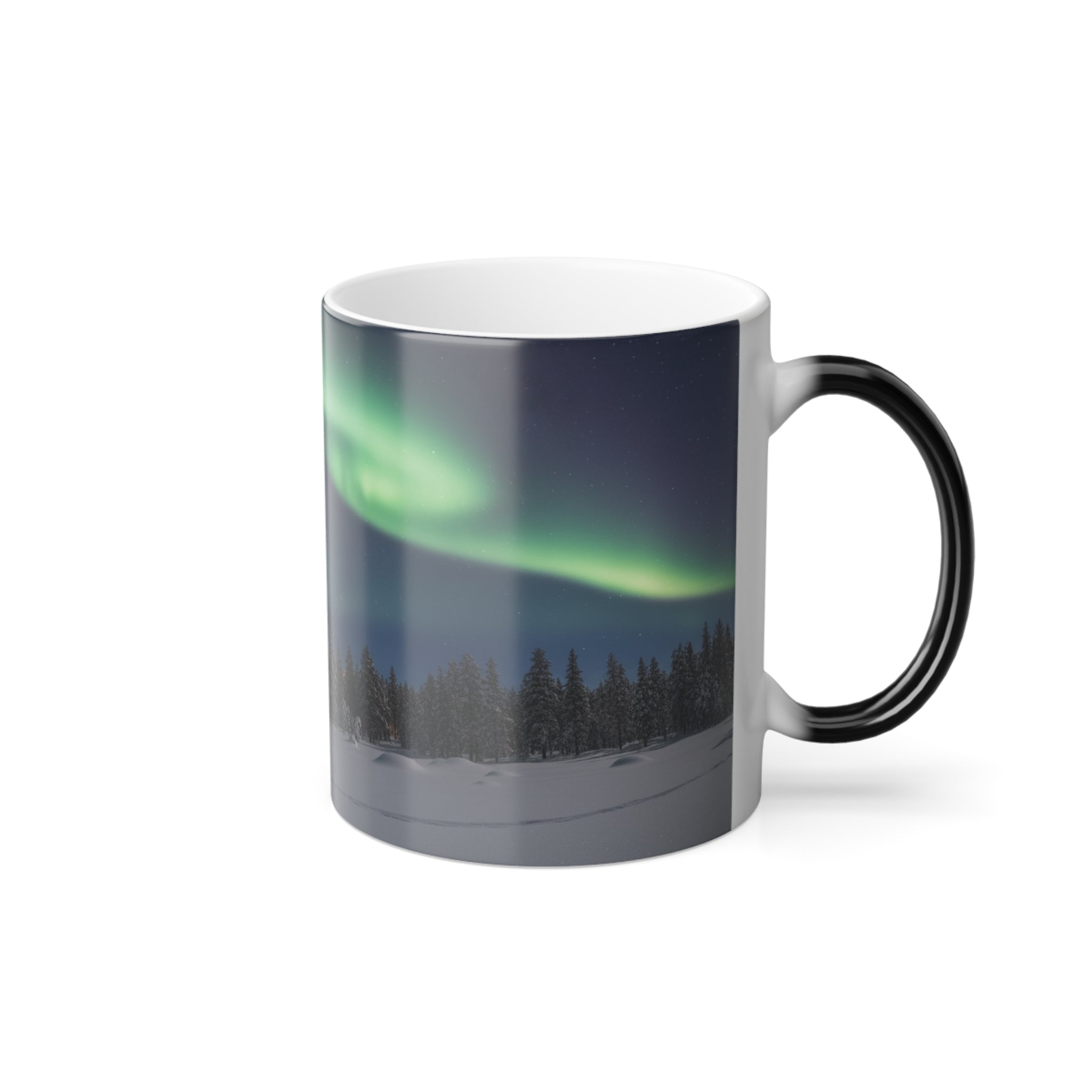 Primary product image of Northern Lights color changing mug fully revealed.