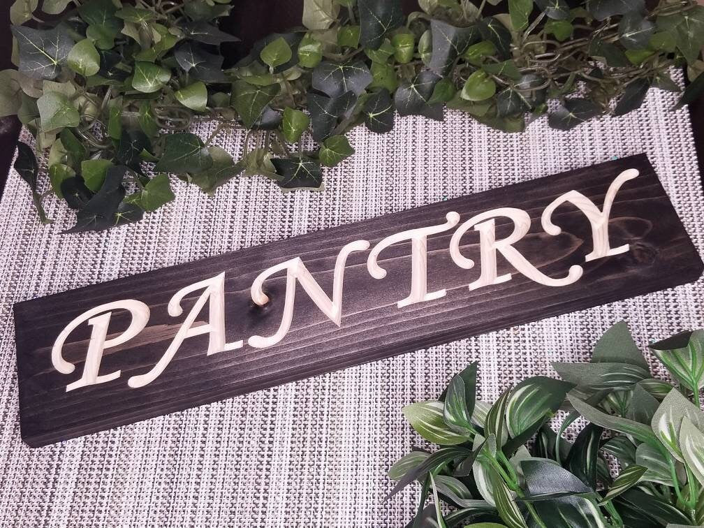 Pantry sign, kitchen pantry sign, rustic pantry décor, farmhouse pantry sign, pantry organization décor.
