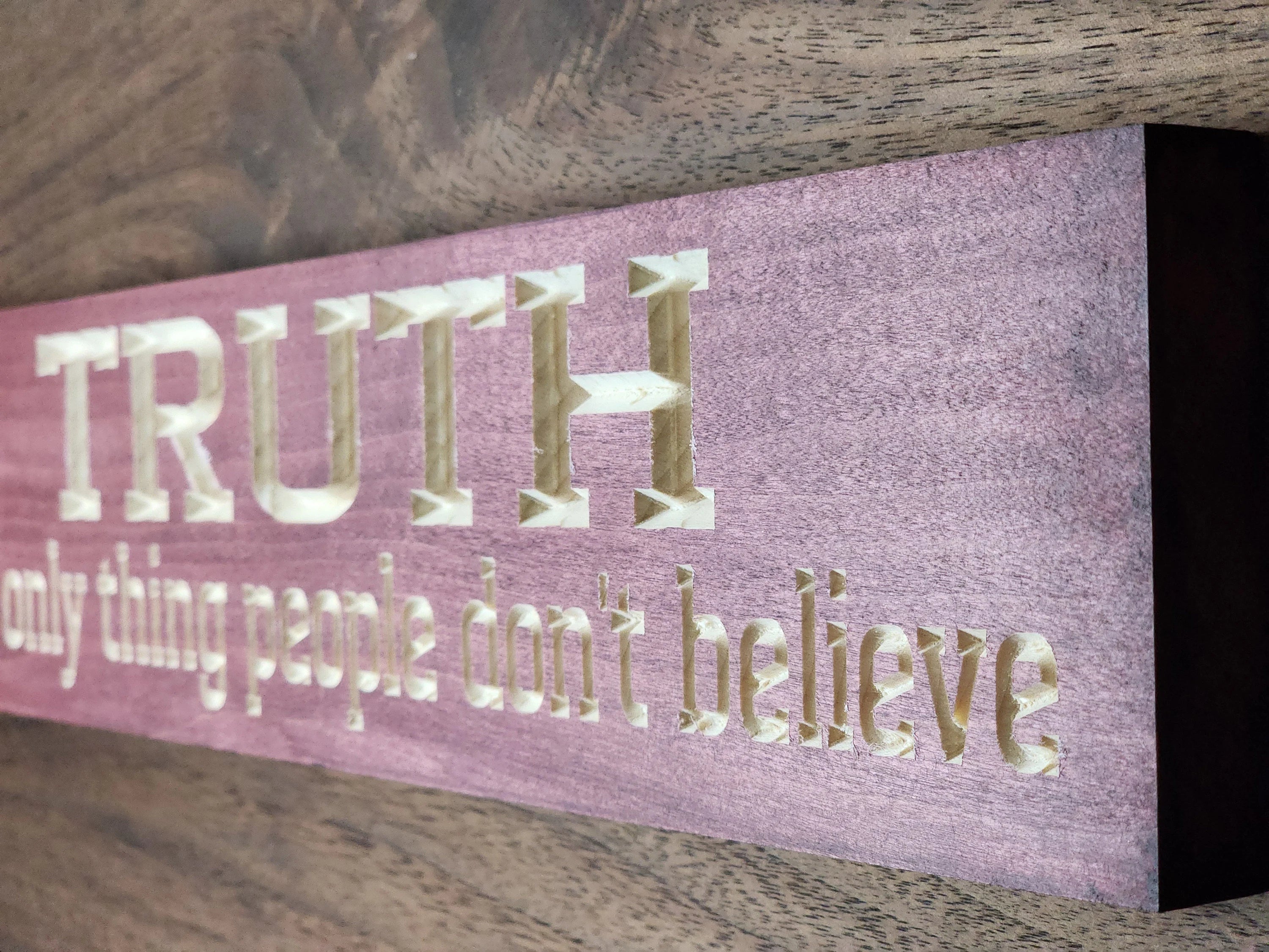 Personalized clever truth quote wall art for gifts and reflective spaces