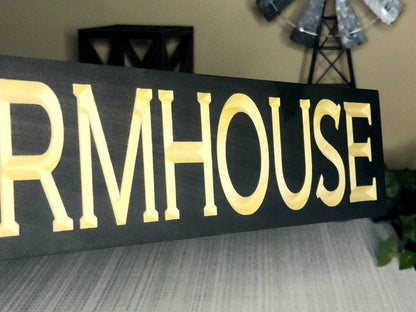 Personalized farmhouse wooden sign for housewarming and holiday gifts.
