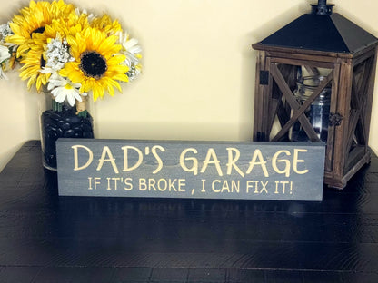 Personalized garage sign for handyman dads and DIY enthusiasts.
