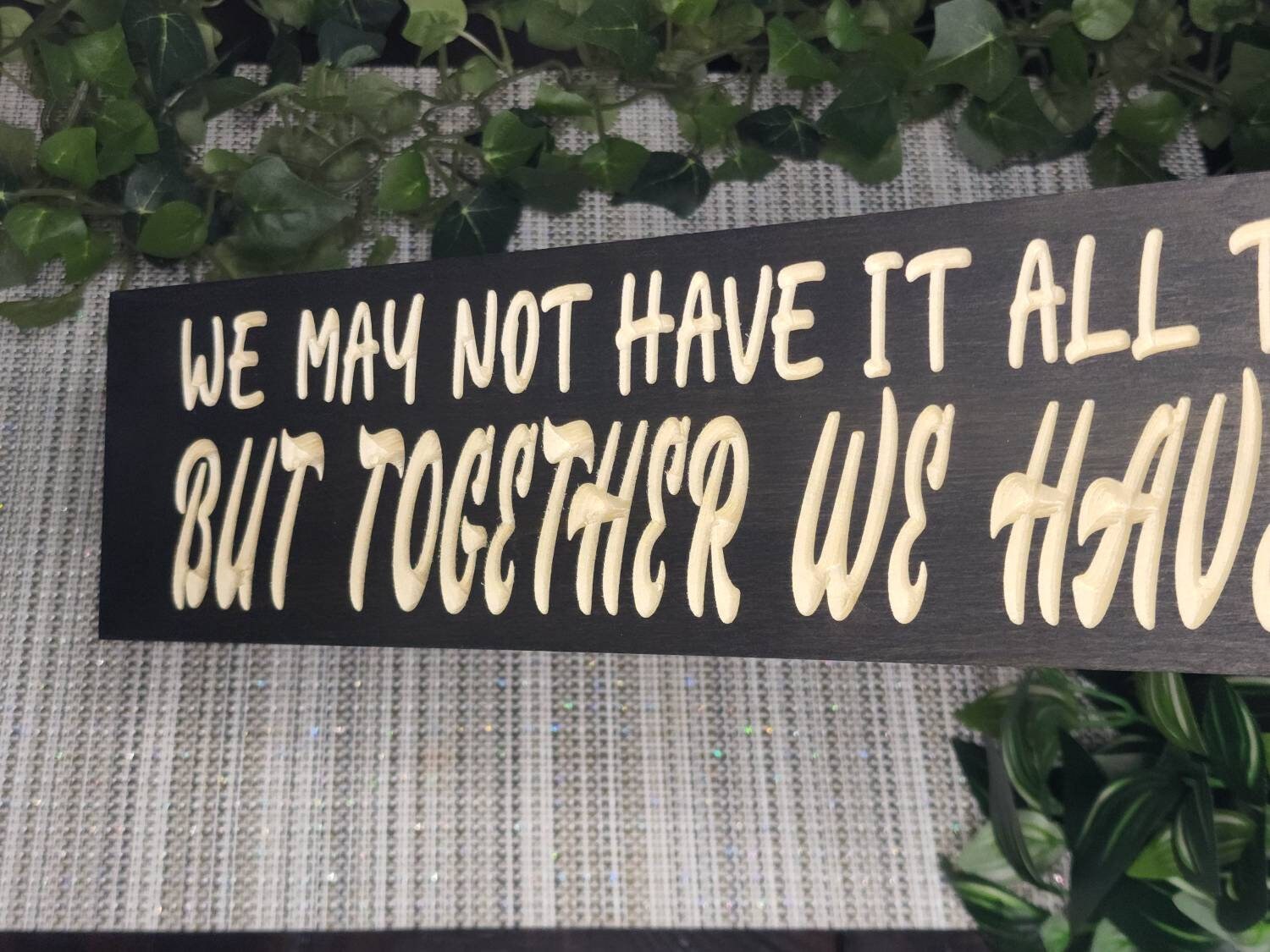 Personalized romantic together sign for weddings or anniversary gifts