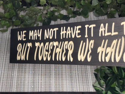 Personalized romantic together sign for weddings or anniversary gifts