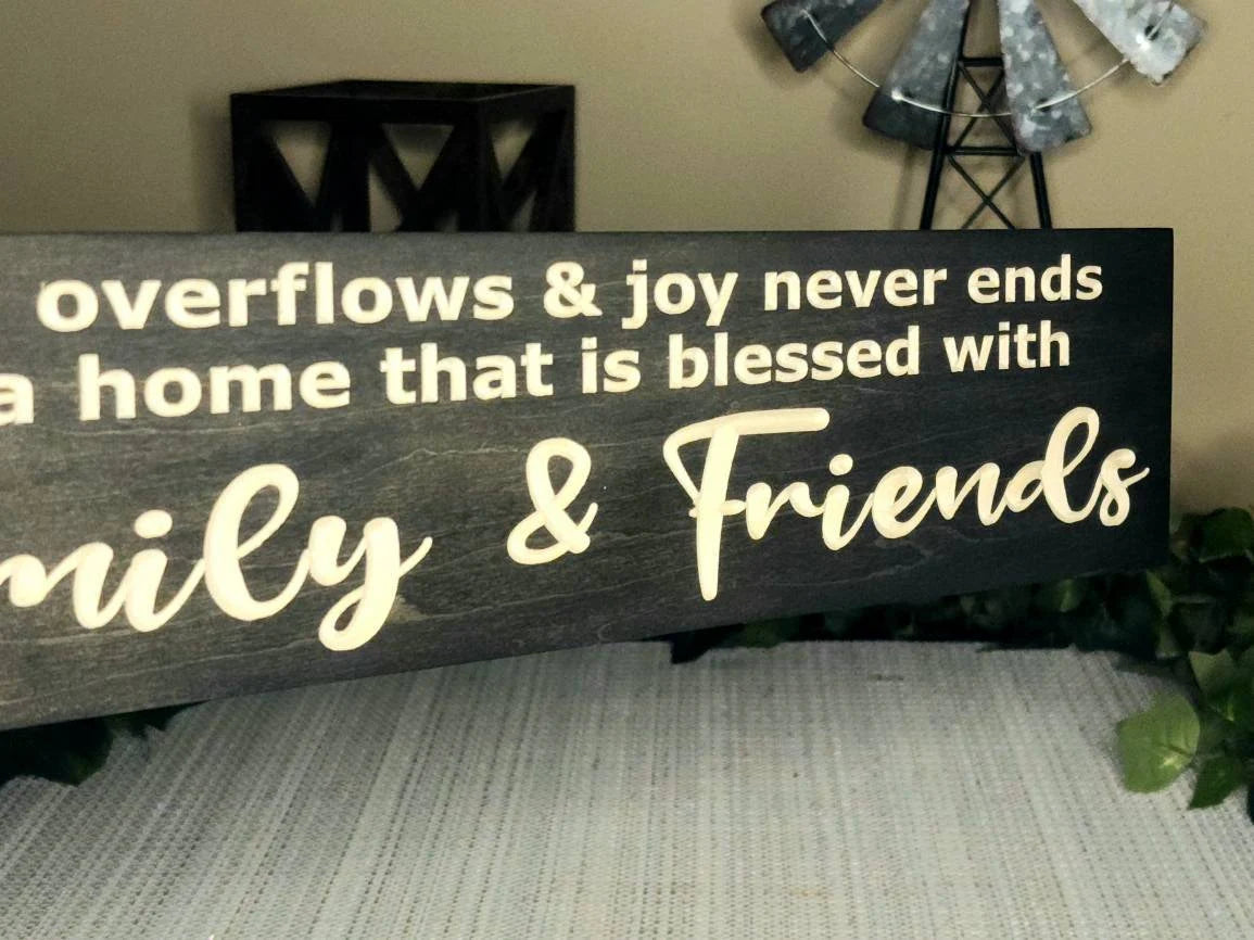 Personalized spiritual family and friends quote sign for meaningful home decor