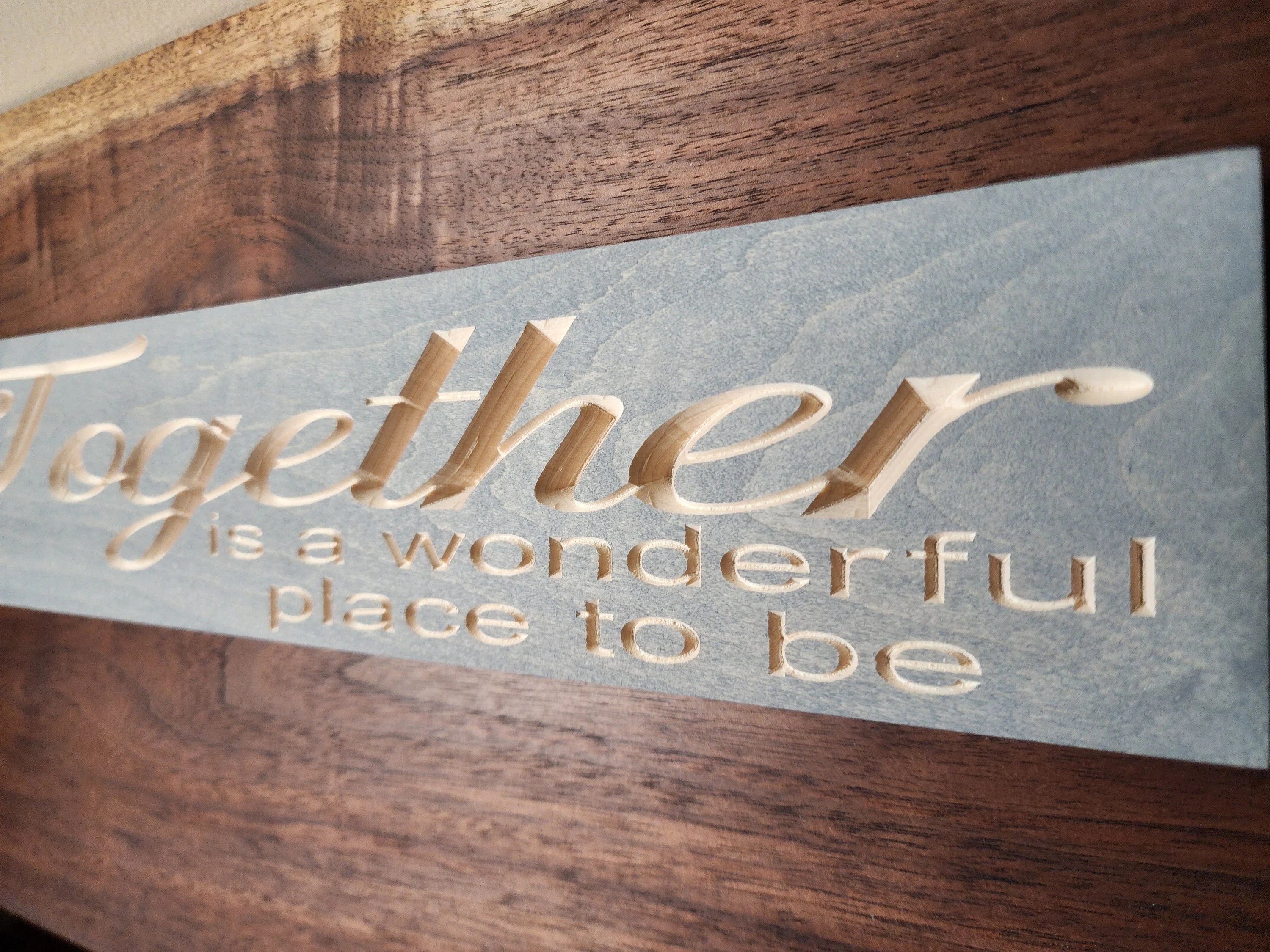 Personalized together wooden plaque for heartfelt anniversary or housewarming gifts