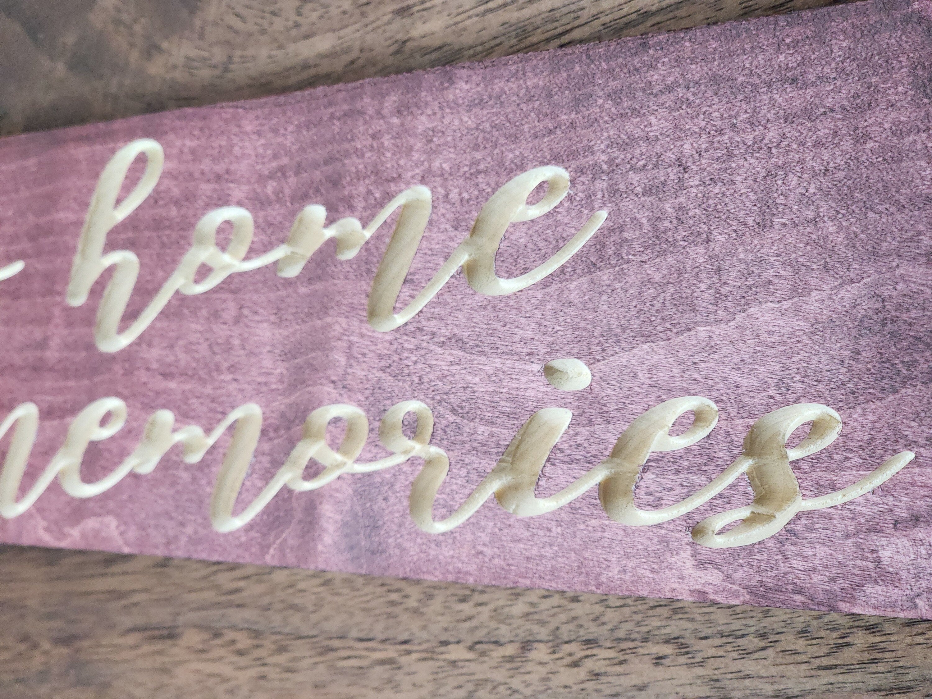 Personalized wooden home sign for modern and rustic décor styles.
