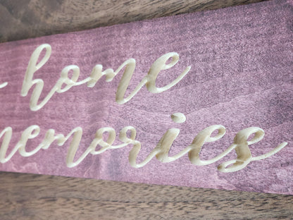 Personalized wooden home sign for modern and rustic décor styles.
