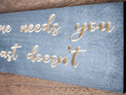 Personalized wooden motivational sign with an uplifting quote for self-improvement.
