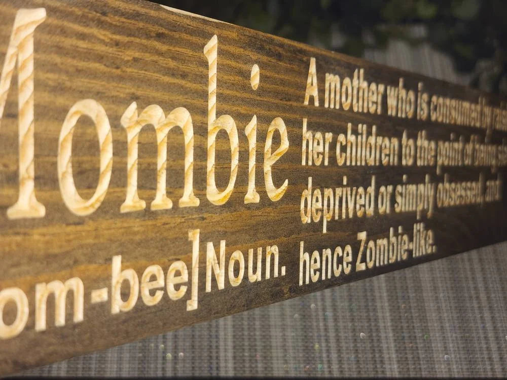Quirky mom life sign for parenting humor and witty mom decor