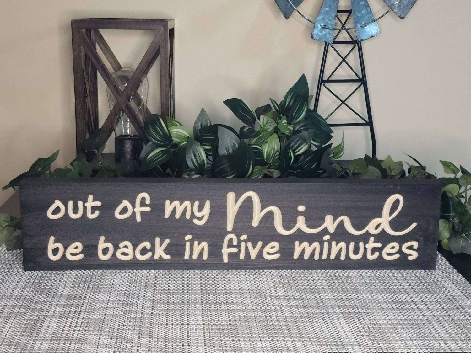 Quirky wooden home office sign, sarcastic decor for workspaces, stress relief decor piece

