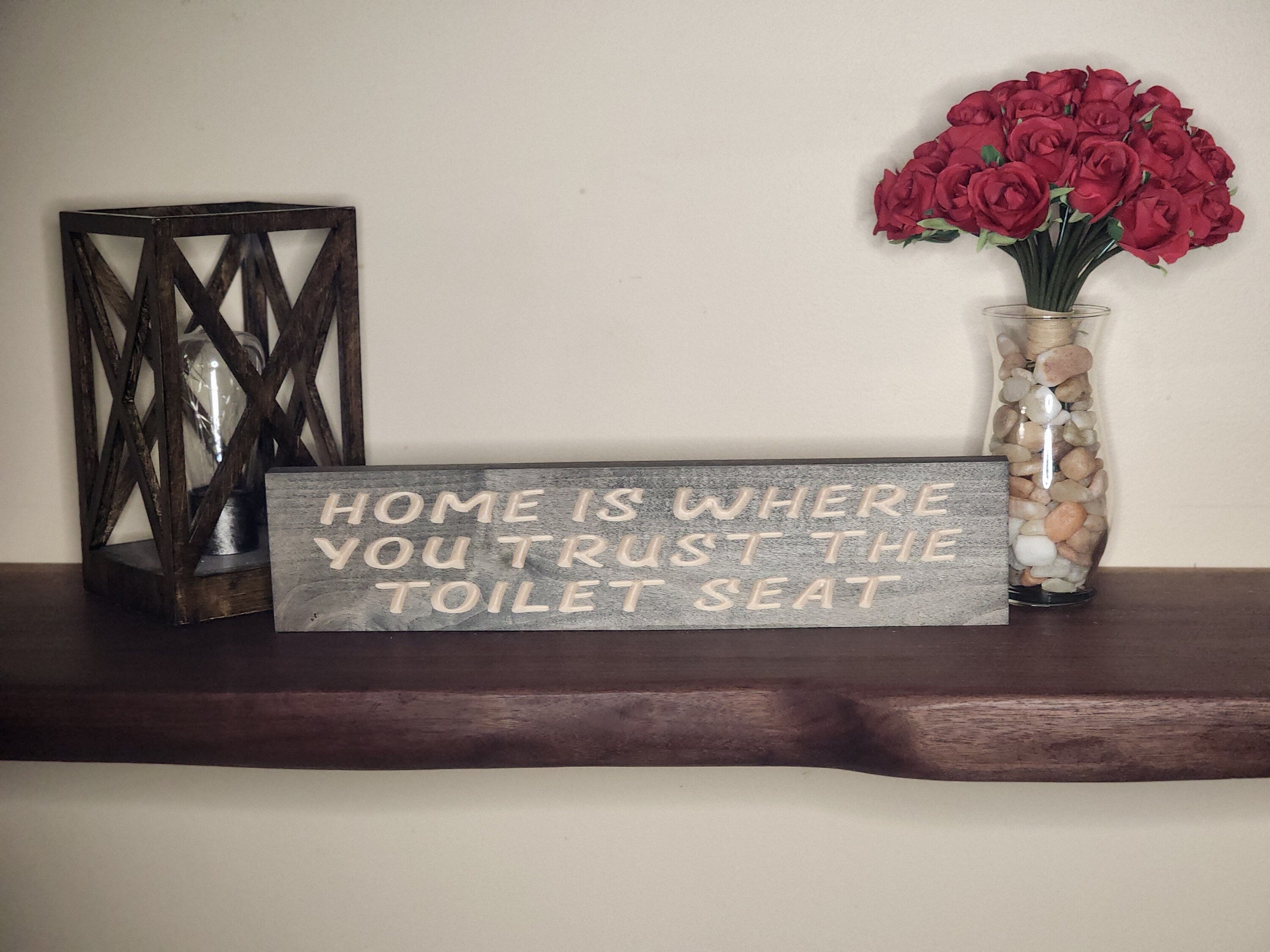 farmhouse style bathroom sign humorous quote wall art