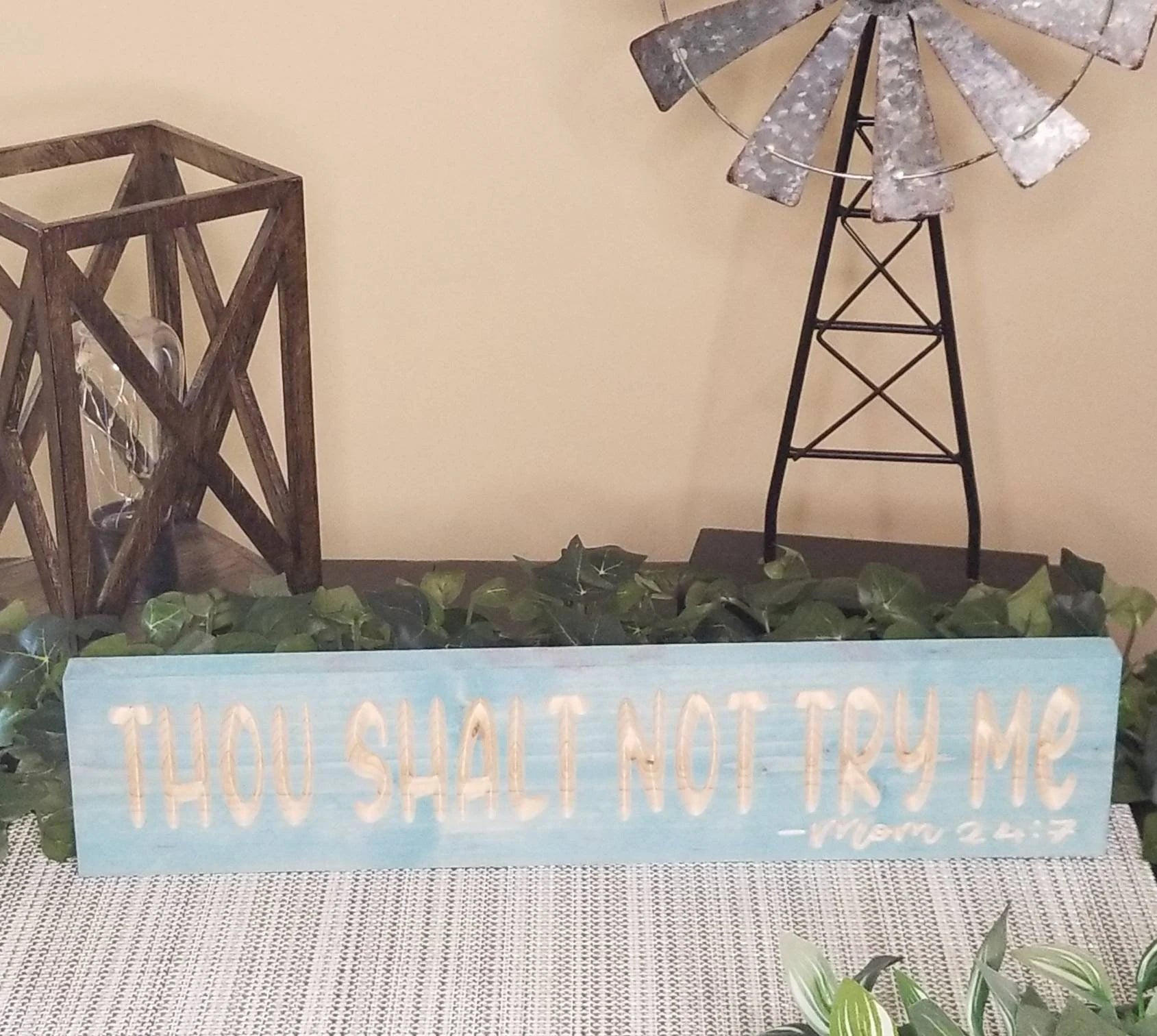 Sarcastic wooden mom sign rustic farmhouse home décor