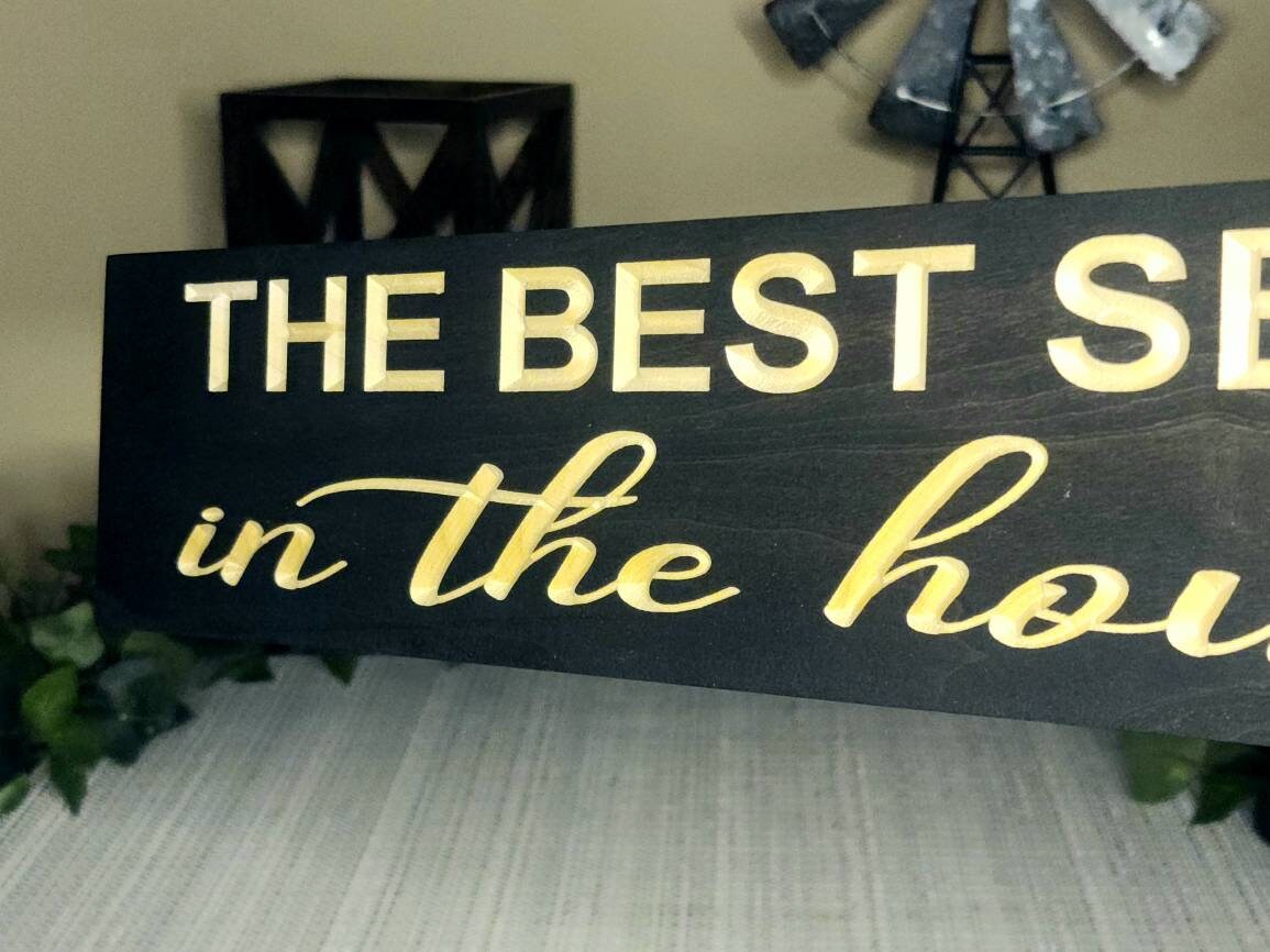 Rustic best seat wall sign for personalized living room or bathroom decor