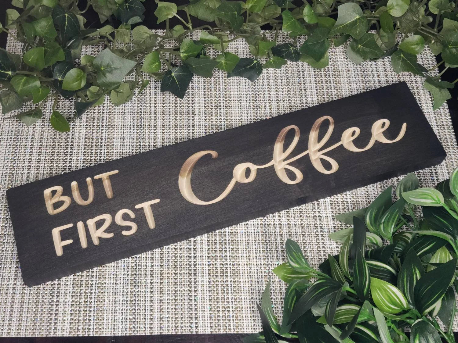 Rustic coffee station sign, coffee bar decor, coffee wall decor, farmhouse-style coffee bar sign.
