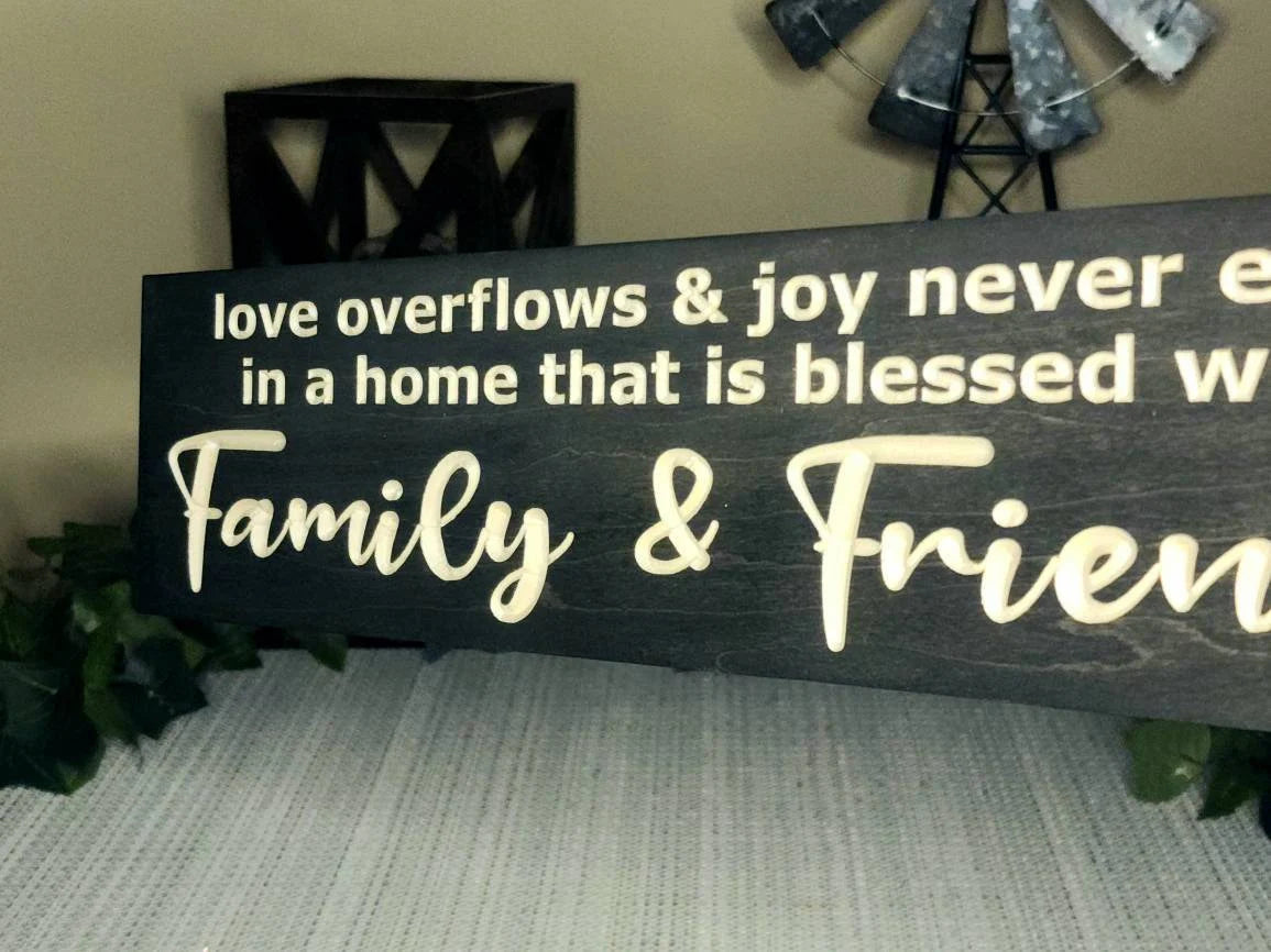 Rustic love and joy wall sign for uplifting housewarming or wedding gift ideas