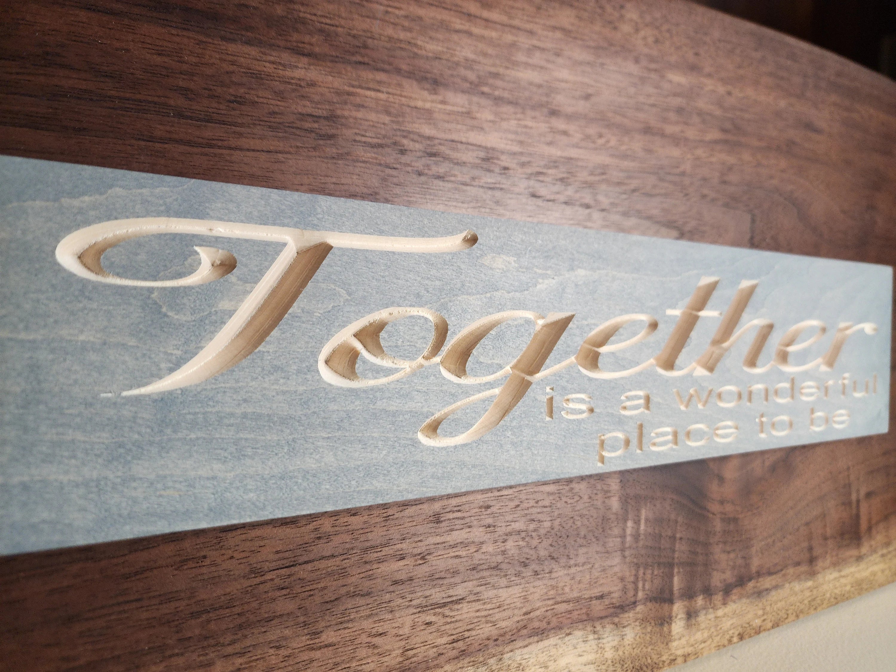 Rustic together sign for romantic wall art and family wood sign collections