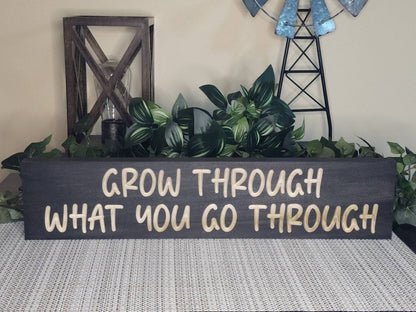 Uplifting wall sign, wooden affirmation art, self-improvement sign, growth mindset décor
