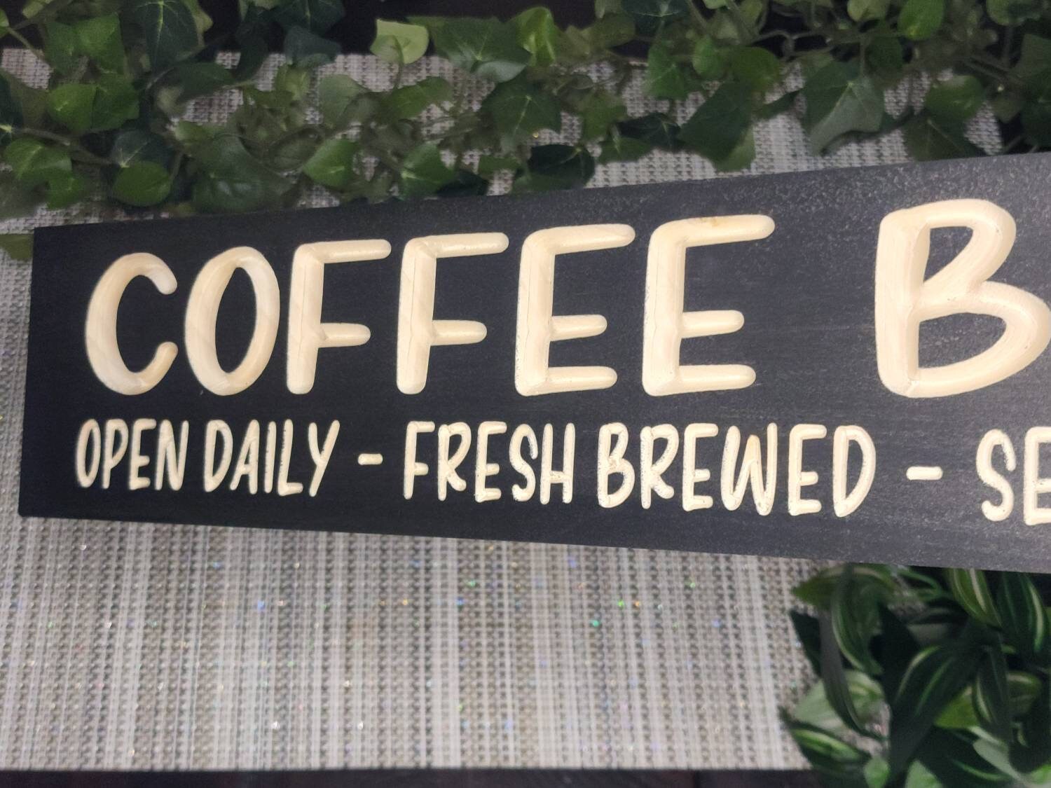 Vintage-style coffee shop wall decor, coffee lovers decor, home coffee bar sign
