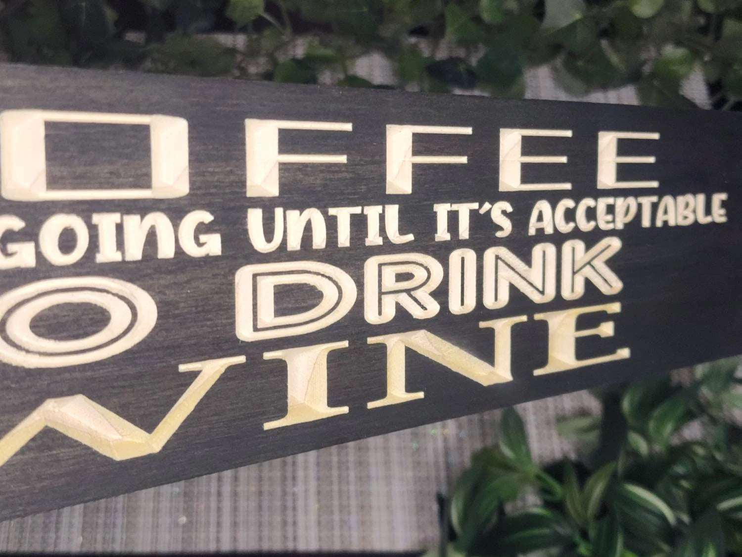 Wine lover gift, coffee bar ideas, wine decor ideas, funny coffee and wine sign, humorous kitchen wall decor.
