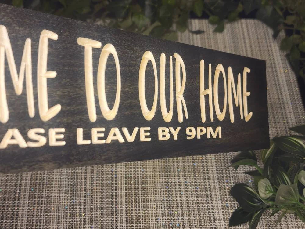 Witty housewarming gift sign for introverts or anyone with a playful sense of humor.