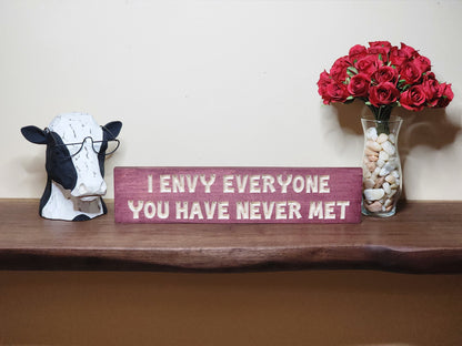 Witty quote wall art for bedrooms, offices, and playful living room accents.
