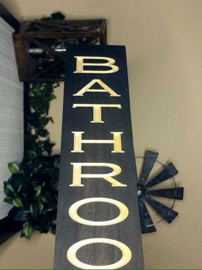 Wooden bathroom door sign for stylish home décor
