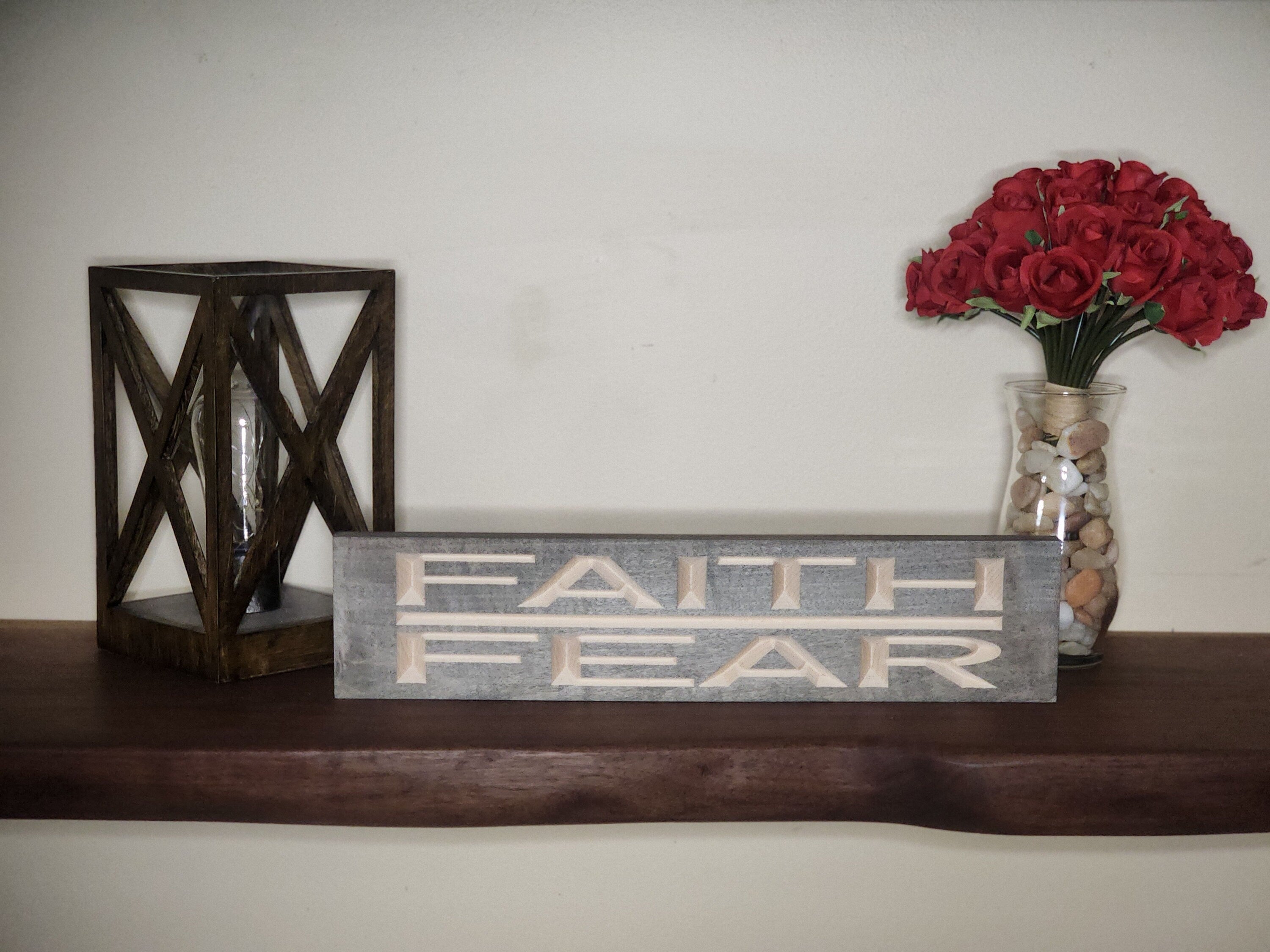 Wooden faith sign, religious decor, scripture wall art, Christian wall art, faith wall decor.
