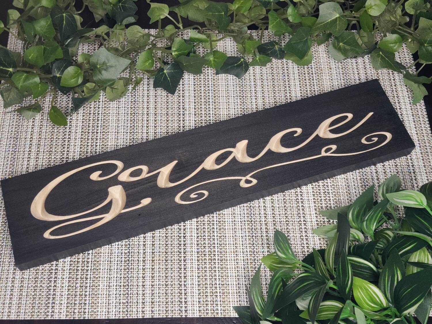 Wooden grace sign, farmhouse grace sign, rustic grace decor

