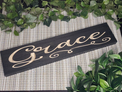 Wooden grace sign, farmhouse grace sign, rustic grace decor
