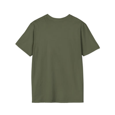American Flag Shirt — "Still Flying" Painted Flag Graphic Tee in Military Green