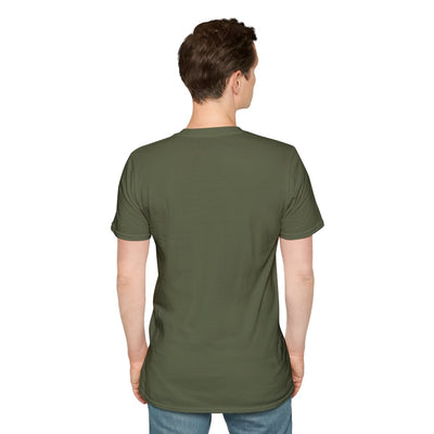 American Flag Shirt — "Still Flying" Painted Flag Graphic Tee in Military Green