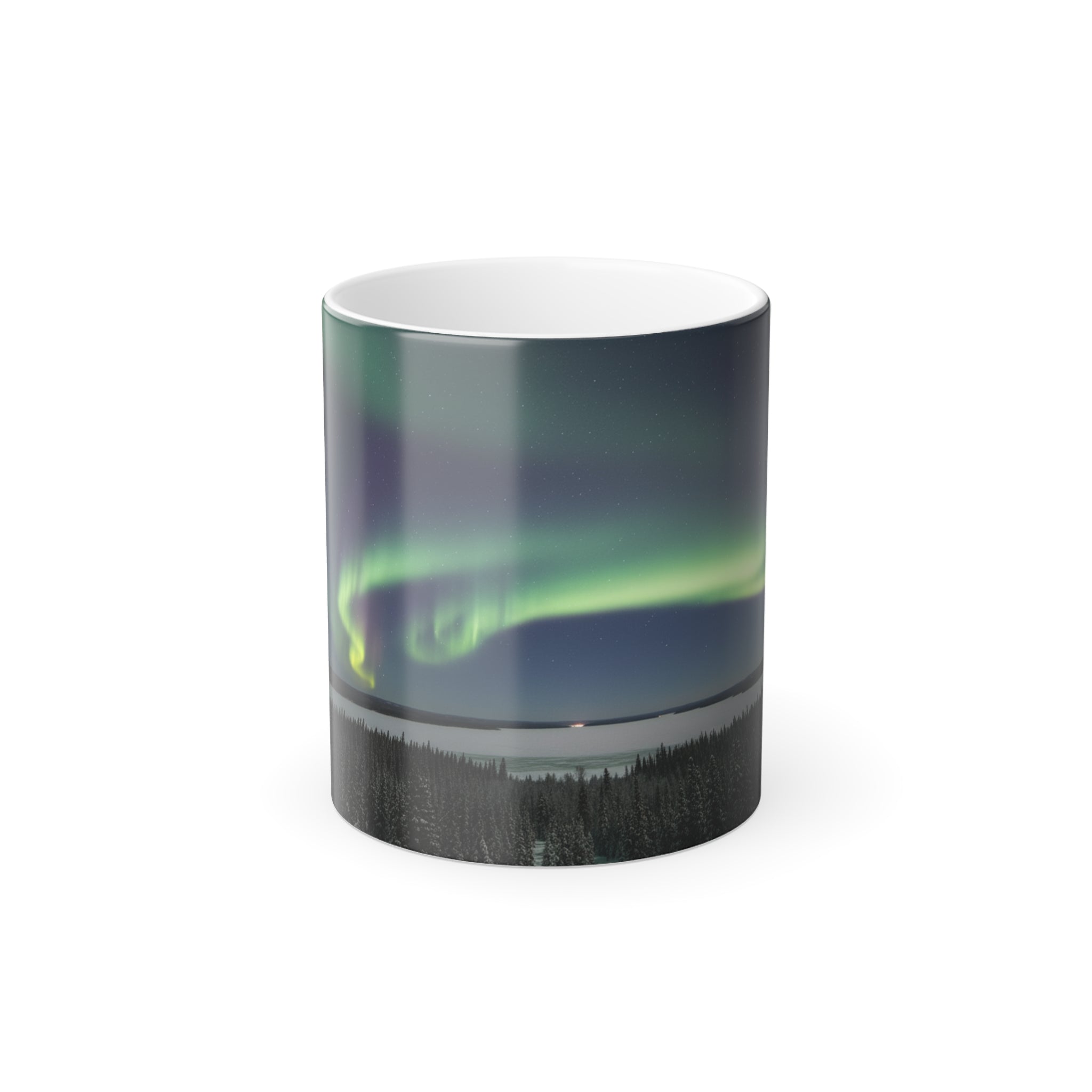 Aurora Dreams Magic Mug - magic mug design revealed with hot liquid by Bluegrass Gifts