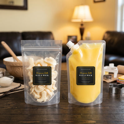 Baking With Mom squeeze wax melt pouch and wax melt tarts by Bluegrass Belle Wax & Wick