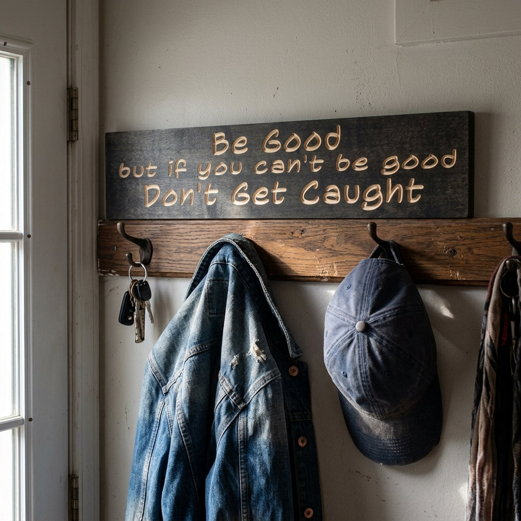 Be Good Sign — But Don't Get Caught | Funny Carved Wood