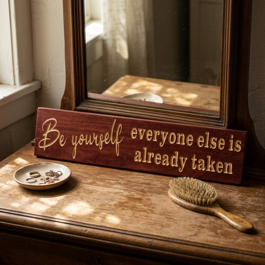 Be Yourself Sign - Inspirational Wooden Wall Art for Home