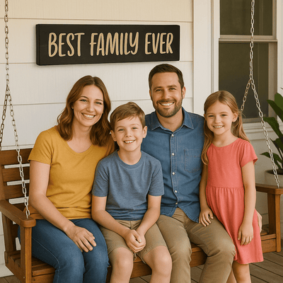 best-family-ever-wooden-sign-straight-on - best family ever wooden sign wood sign by Bluegrass Gifts, handmade in Kentucky