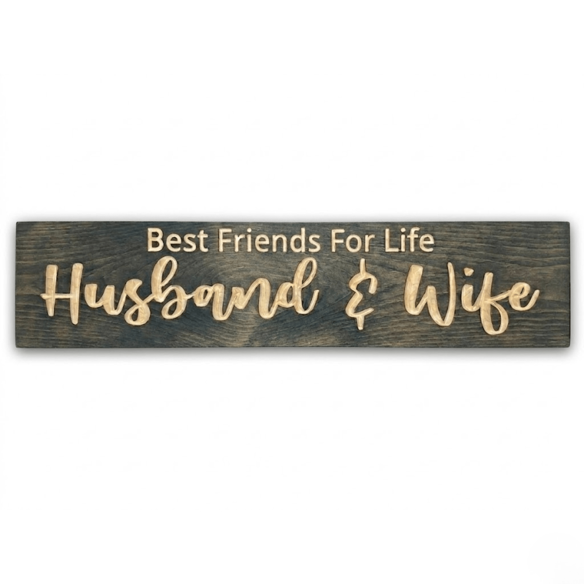 best-friends-for-life-husband-and-wife-carved - best friends for life husband wood  by Bluegrass Gifts