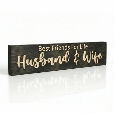 bluegrass-gifts-husband-and-wife-sign-rustic- - best friends for life husband wood  by Bluegrass Gifts