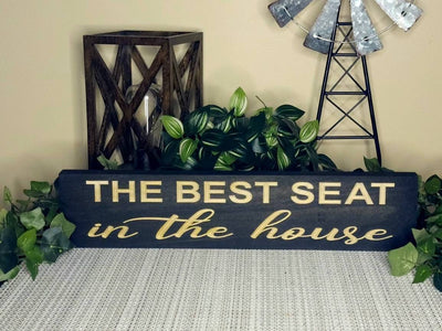 best seat in the house wood sign - funny bathroom sign - CNC-carved by Bluegrass Gifts
