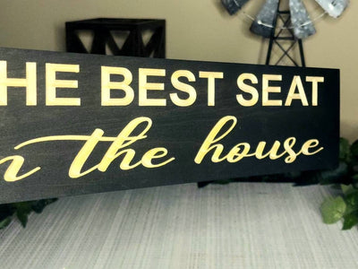 best seat in the house wood sign - funny bathroom sign - CNC-carved by Bluegrass Gifts